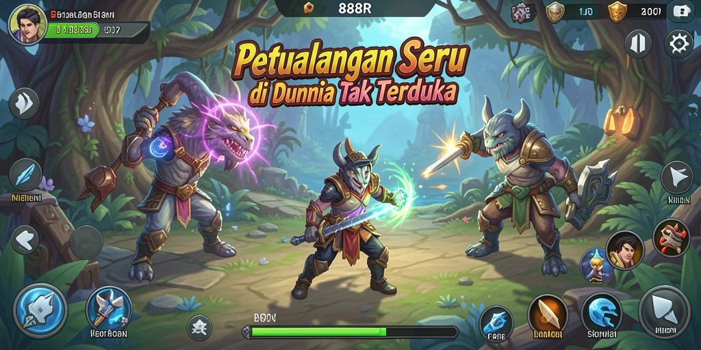 Tampilan gameplay yang mendebarkan di 888R dengan banyak tantangan.