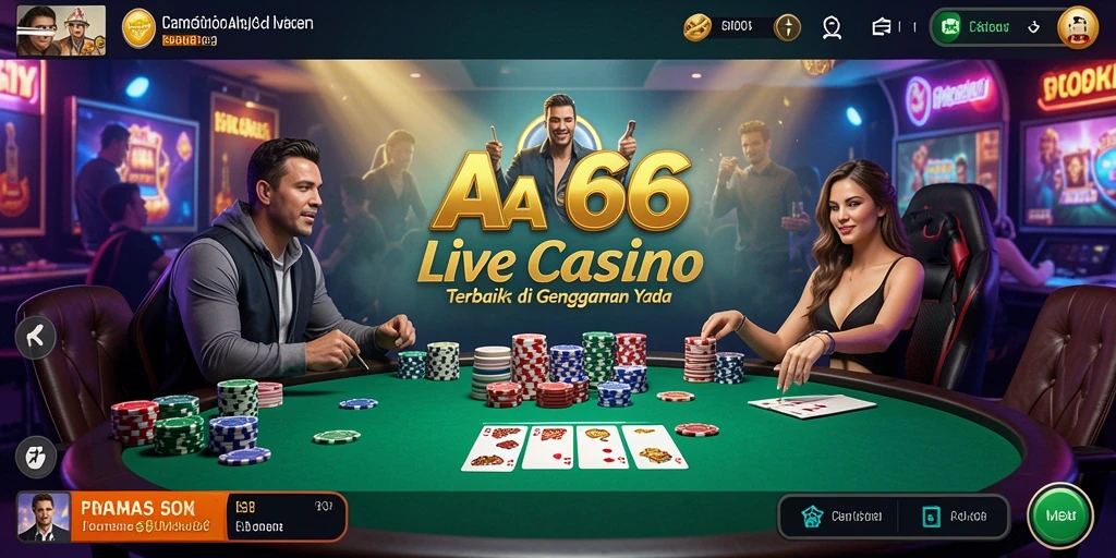 Tampilan utama gameplay Live Casino yang mendebarkan di AA666.