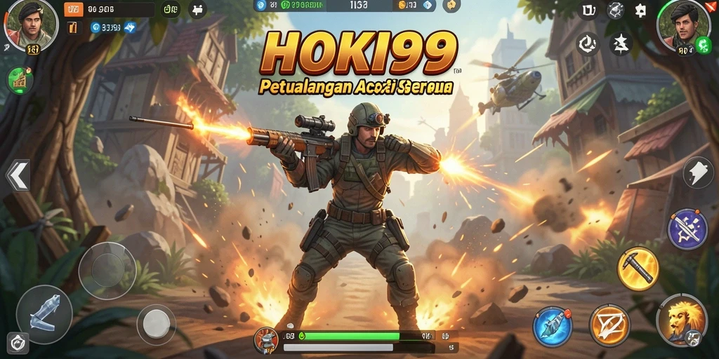 Screenshot HOKI99 menunjukkan adegan pertempuran yang menegangkan dan grafis yang mengesankan.