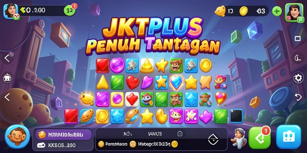 Tampilan gameplay JKTPLUS dengan kombinasi warna yang menarik.