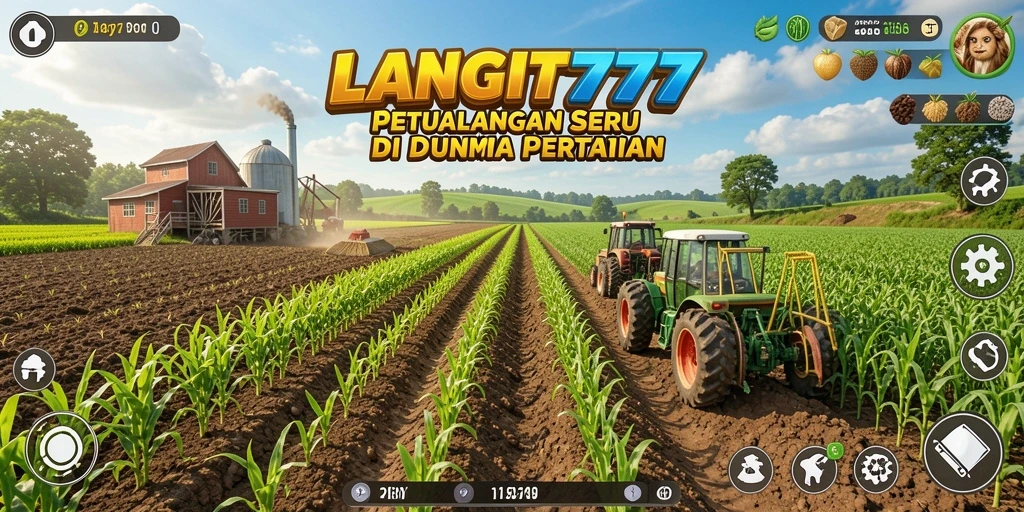 Screenshot utama LANGIT777 menampilkan aktivitas berkebun yang seru.