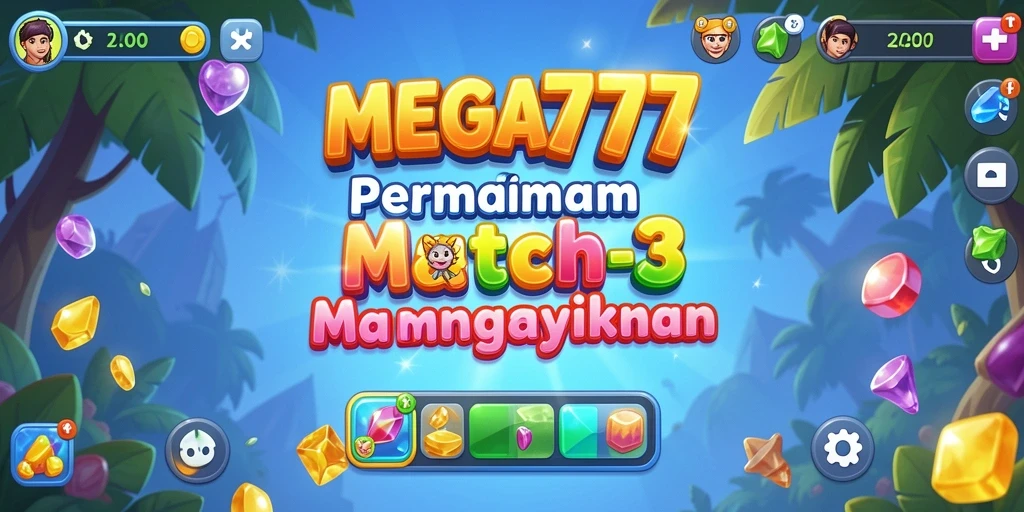 Tampilan utama gameplay MEGA777 yang menarik dan penuh warna.