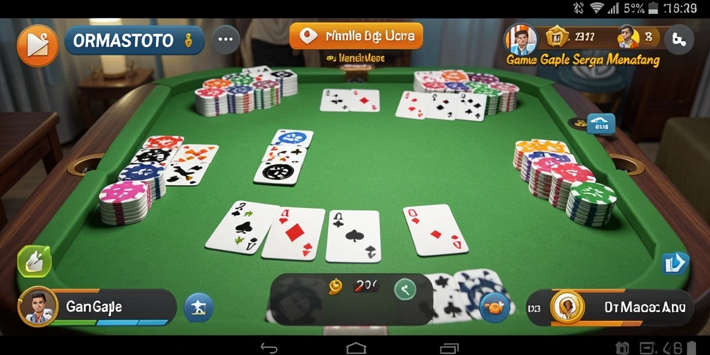 Tampilan gameplay seru di ORMASTOTO, nikmati Gaple bersama teman.