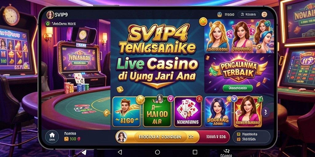 Gameplay seru SVIP9 dengan dealer live dan interaksi langsung.