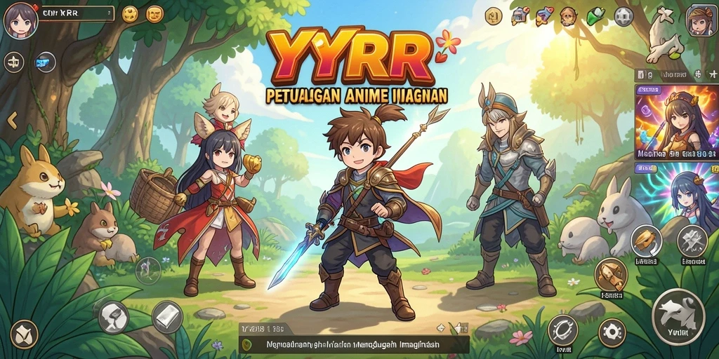Screenshot utama YYRR menampilkan aksi seru dalam dunia Anime.